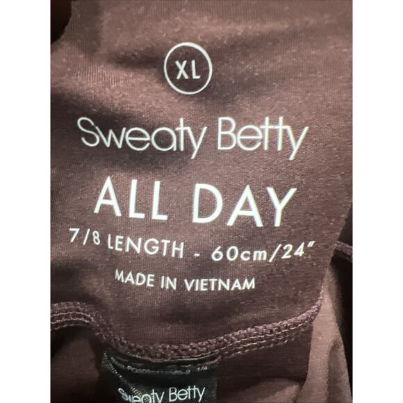 Sweaty Betty All Day Women Athletic Leggings 7/8 Length Stretch Size XL Purple - Picture 8 of 14